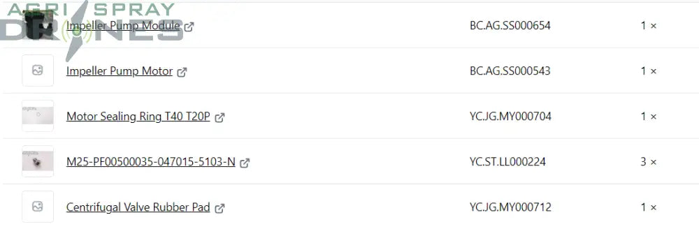 Impeller Pump Kit T40 T20P Agras Parts