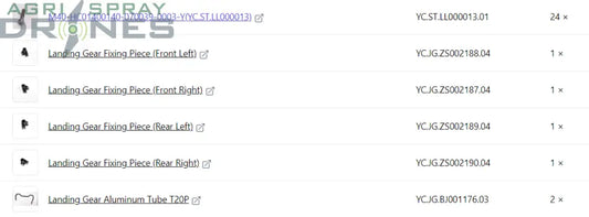 T20P Landing Gear Kit Agras Parts